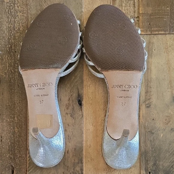 Like New Jimmy Choo Gold/Silver Strappy Sandals